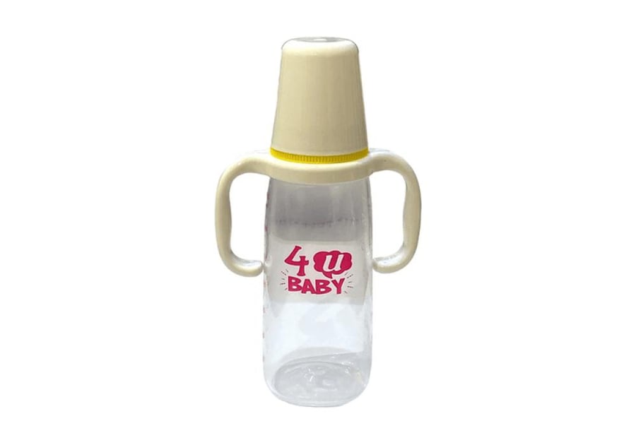 زجاجة رضاعة للأطفال من فور يو بمقبض، سعة 240 مل - U Baby Feeding Bottle With Handle 240 ml