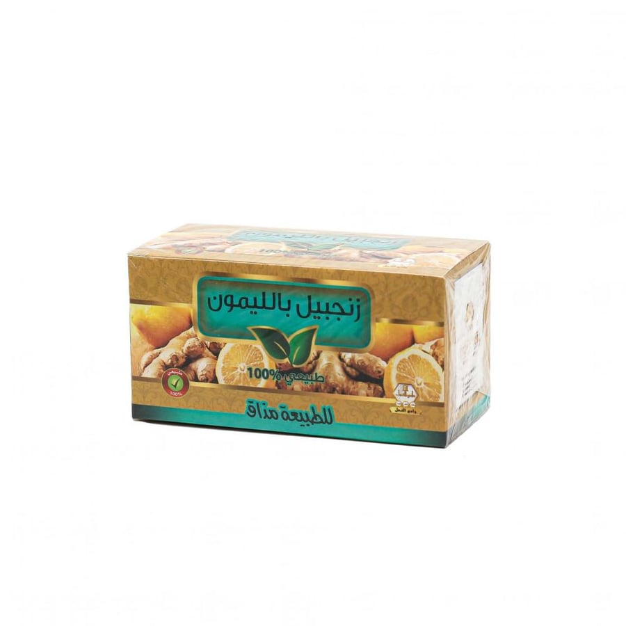 وادي النحل مشروب زنجبيل بالليمون 30 كيس - Wadi Al-Nahl Ginger Lemon Drink 30 Bags