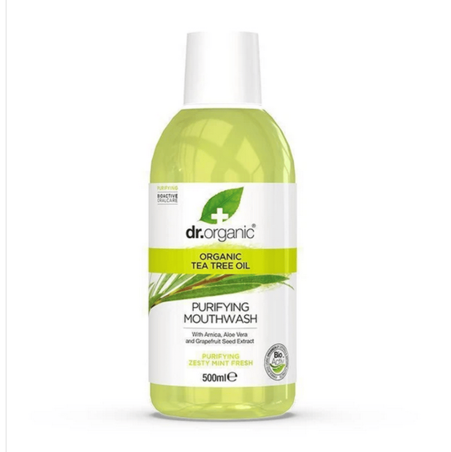 دكتور اورجانيك غسول للفم بزيت ورق الشاي 500 مل - Dr.Organic Mouth Wash With Tea Tree 500 Ml
