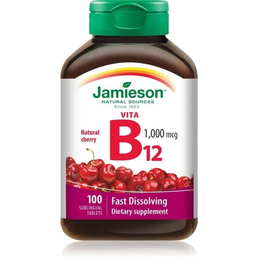 جاميسون فيتا ب 12 - 1000 مايكروجرام أقراص سريعة الذوبان - Jamieson Vita B12 1000 Mcg Fd 100 Tablets