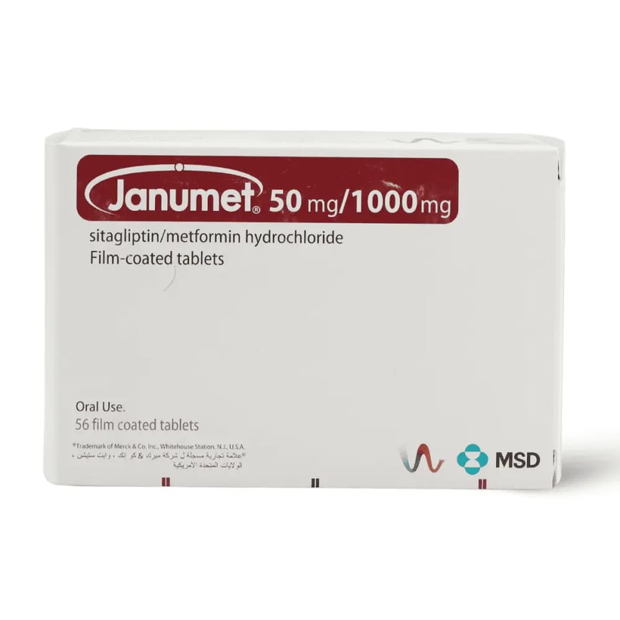 جانيومت 50/1000 مجم 56 قرص - Janumet 50/1000 mg 56  Tablet