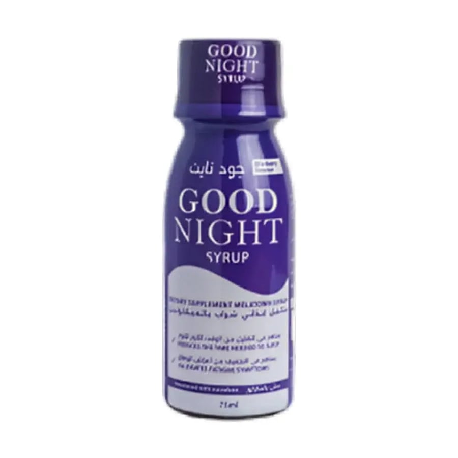 جود نايت شراب بالميلاتونين نكهة التوت الأزرق 75 مل - Good Night Melatonin Syrup Blueberry 75 Ml