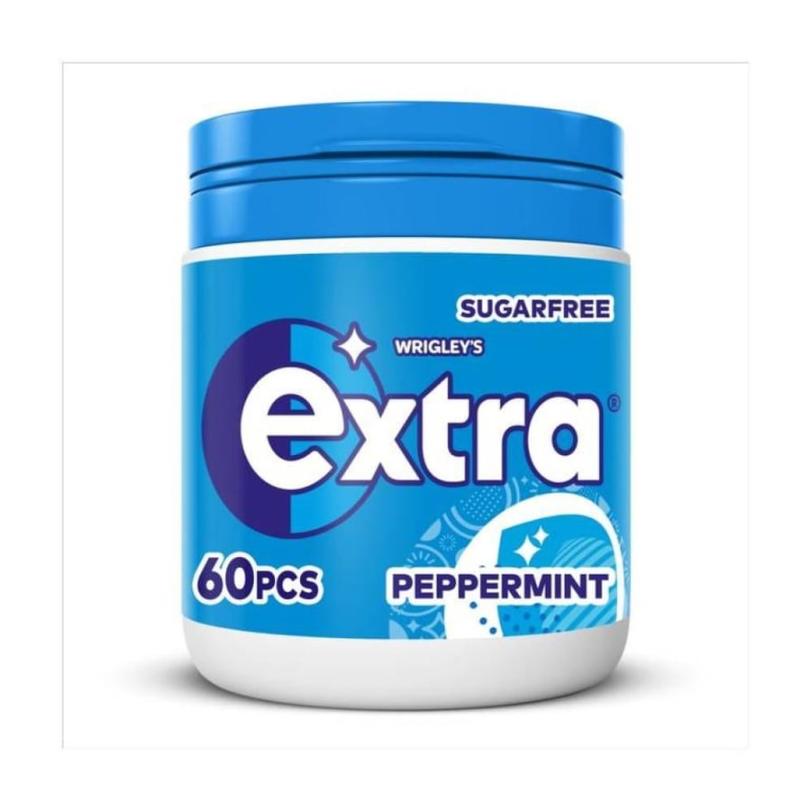 اكسترا علك نكهة النعناع الفلفلي خالي من السكر 60 قطعة - Extra Gum Peppermint Sugar Free 60 Pcs