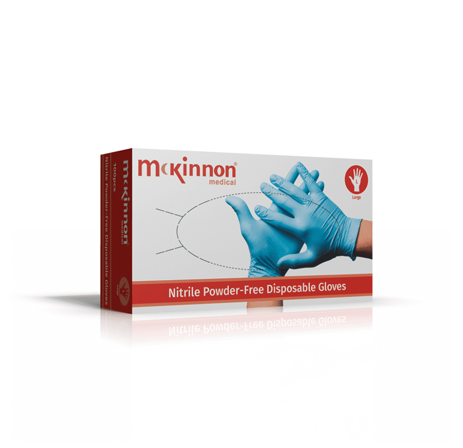 قفاز نيتريل خالي من البودرة كبيرة الحجم 100 حبة - Powder Free Nitrile Gloves Large 100 Pieces