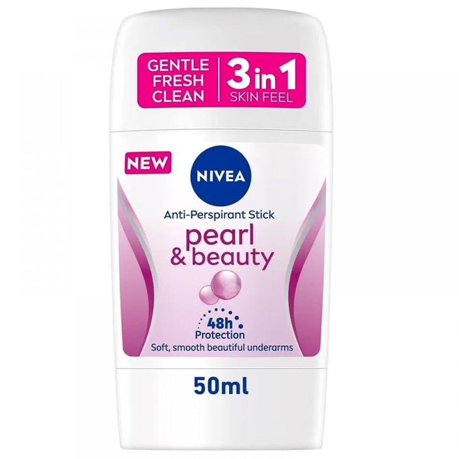 نيڤيا مزيل للعرق للنساء، بيرل آند بيوتي، خلاصة اللؤلؤ، ستيك 50 مل - Nivea Pearl & Beauty 3in1 Women Deodorant Stick 40 ml