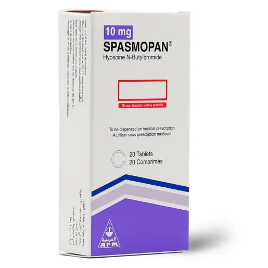 سبازموبان 10 مجم 20 قرص - Spasmopan 10 Mg 20 Tablets