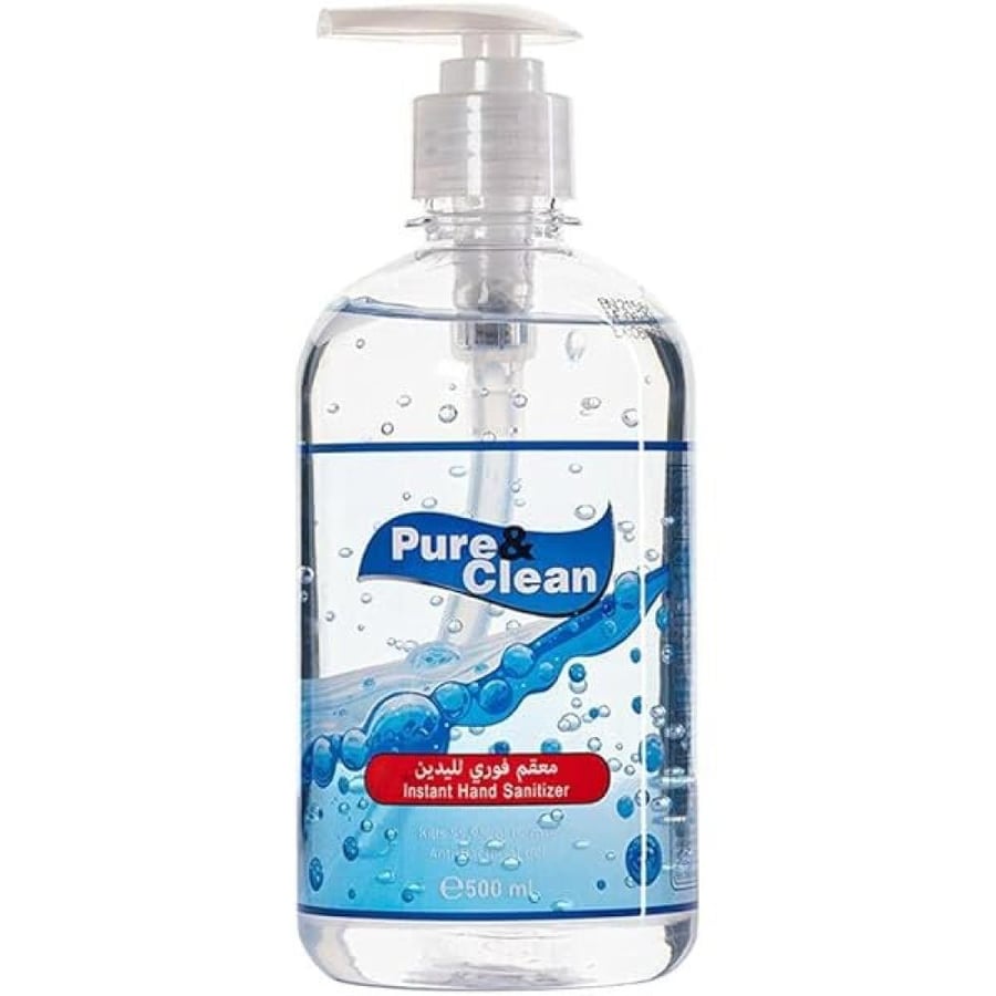 بيور اند كلين معقم لليدين كحول ايثيلي 500 مل - Pure Clean Hand Sanitizer ethyl 500 ml