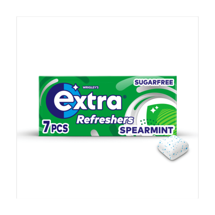 علكة إكسترا بنكهة النعناع ​​علكة خالية من السكر 7 حبة - Wrigley's Extra Peppermint Chewing Gum 7 Pieces
