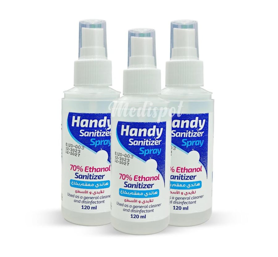 هاندي معقم اليدين 70 % كحول إيثيلي 120 مل بخاخ - Handy sanitizer spray 70 % 120 ml