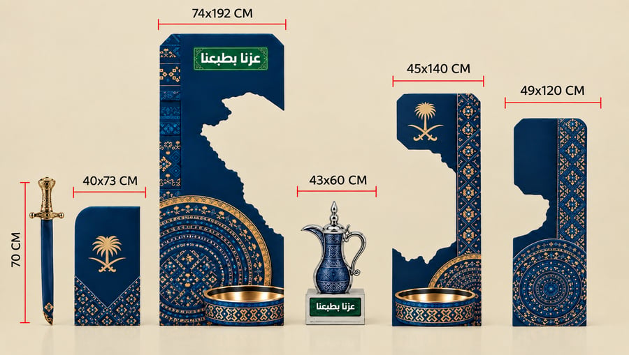 تنسيق مميز وفاخر لليوم الوطني مناسب للشركات