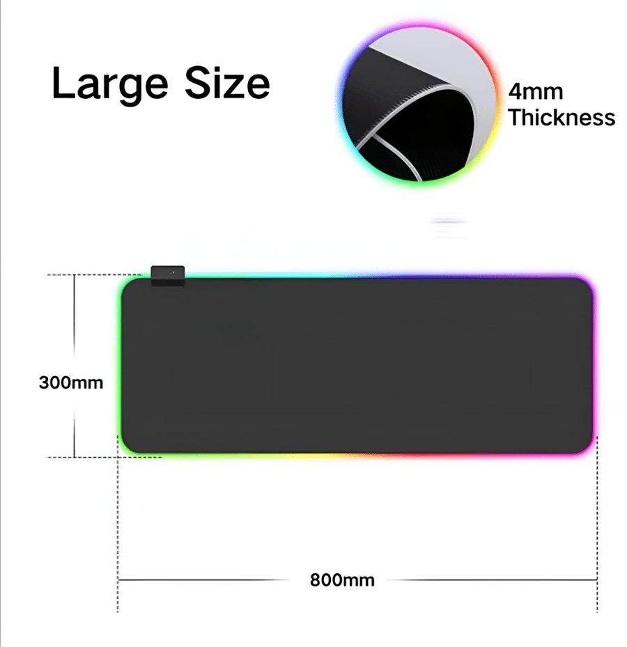 ماوس باد RGB كبير (30×80 سم)