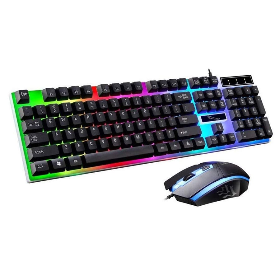ماوس وكيبورد RGB أسود إنقليزي