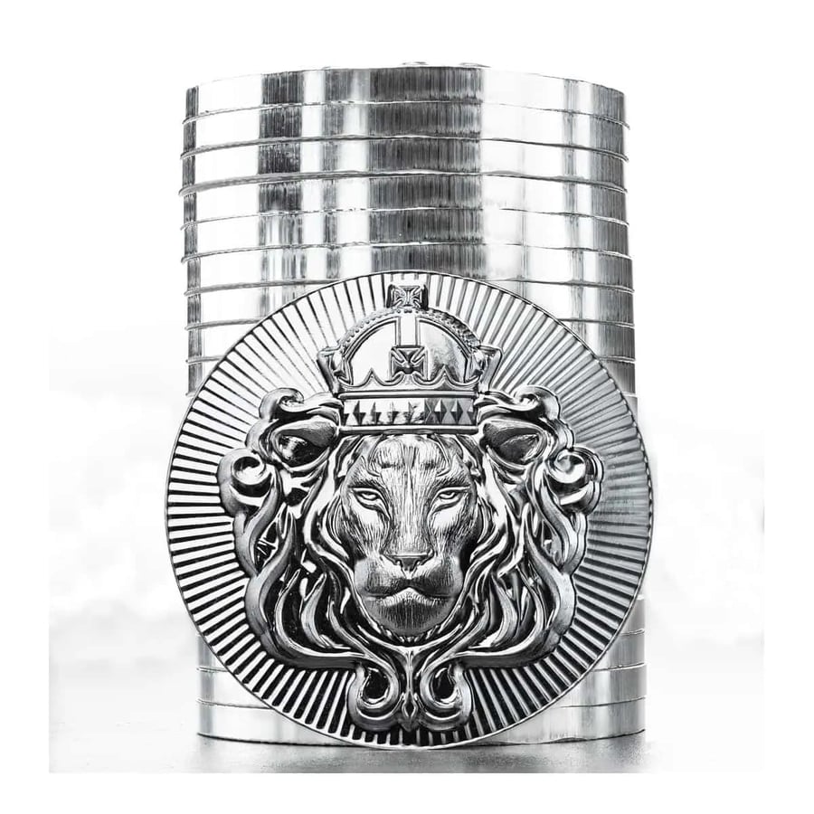 ميدالية الأسد الفضة من سكوتسديل – (Lion Stacker) - ا أونصة
