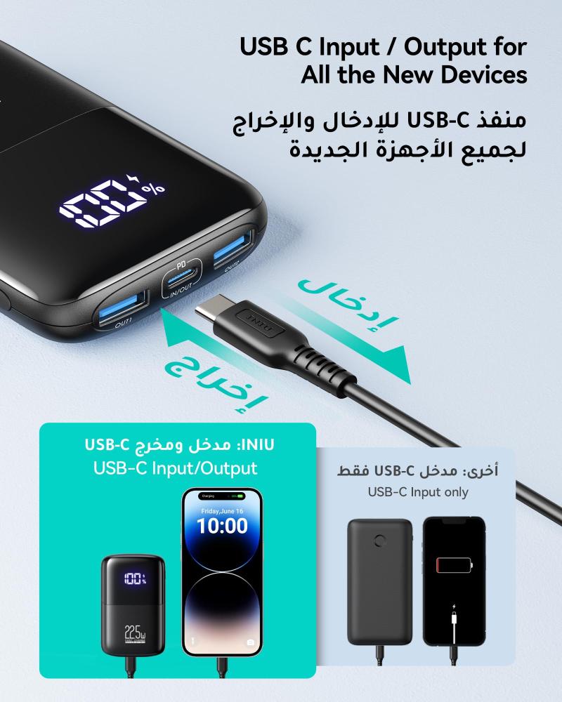 باور بانك 10000 مللي أمبير INIU شحن سريع