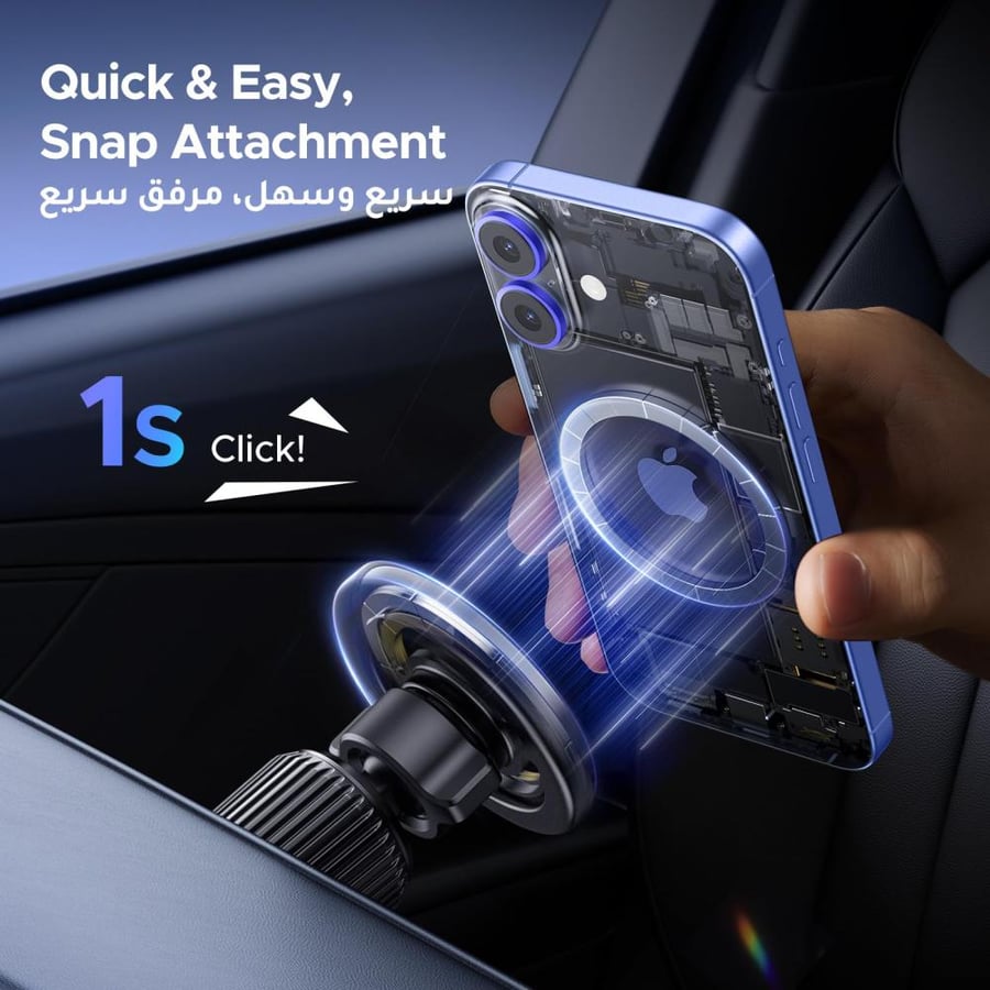 حامل جوال UGREEN مغناطيسي للسيارة – MagSafe ودوران 360° وتثبيت قوي