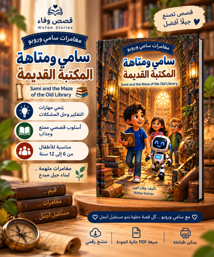 سامي ومتاهة المكتبة القديمة | قصة أطفال رقمية تفاعلية