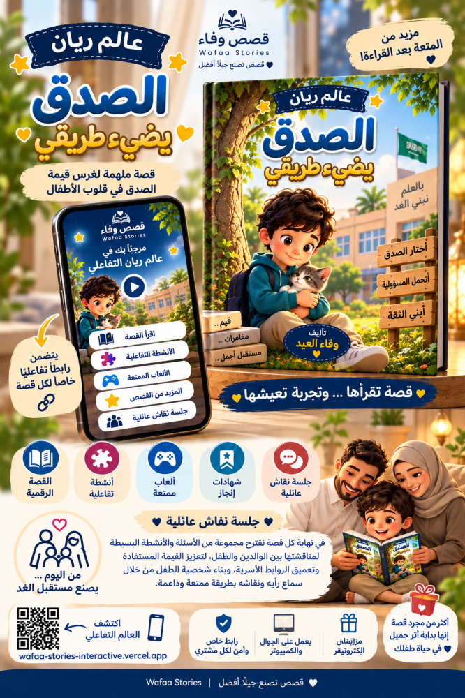 الصدق يضيء طريقي | قصة أطفال رقمية تفاعلية