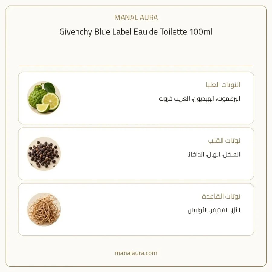 جيفنشي عطر بلو ليبل أو دو تواليت - خشبي حار - للرجال - 100 مل