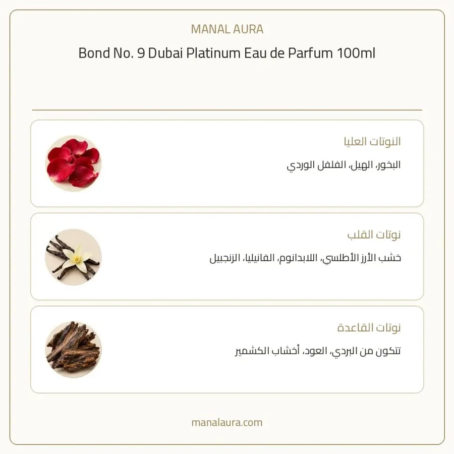 بوند نمبر 9 عطر بلاتنيوم بوابه دبي حجم أو دو بارفيوم - خشبي حار - للجنسين - 100 مل