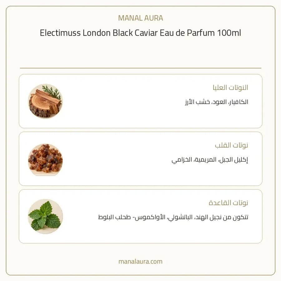 إليكتيموس لندن عطر بلاك كافيار بارفيوم - خشبي - للجنسين - 100 مل