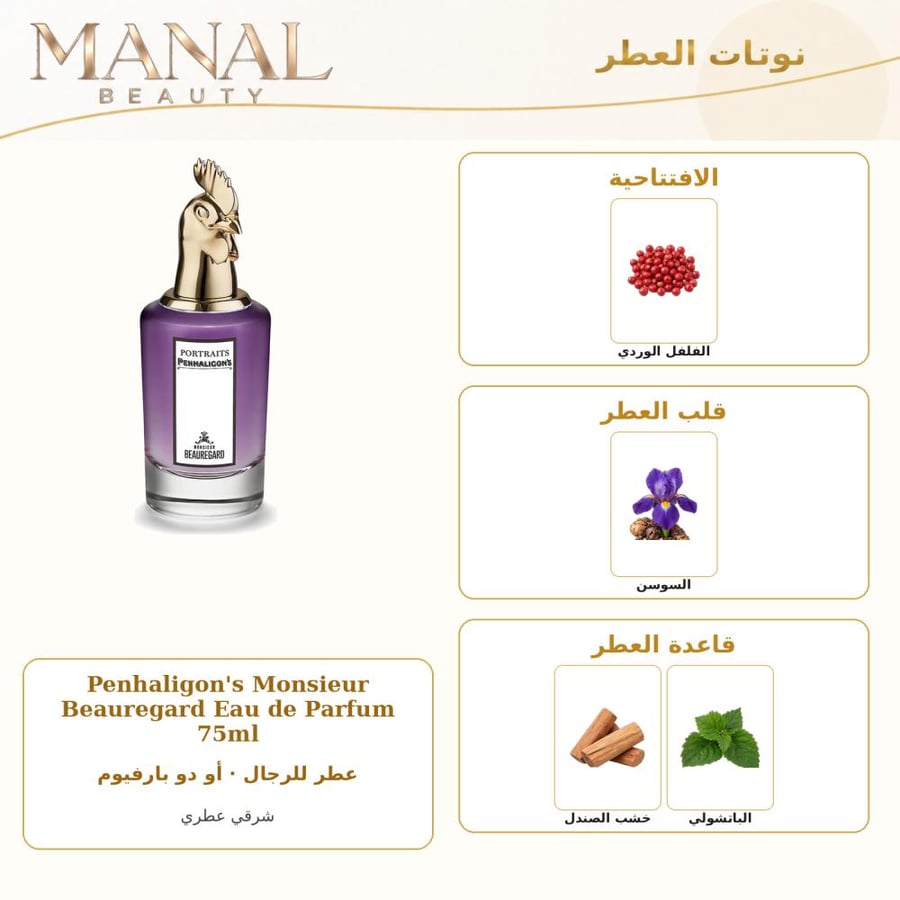 بنهاليغنز عطر مونسييور باوريجارد أو دو بارفيوم - شرقي فانيلي - للرجال - 75 مل