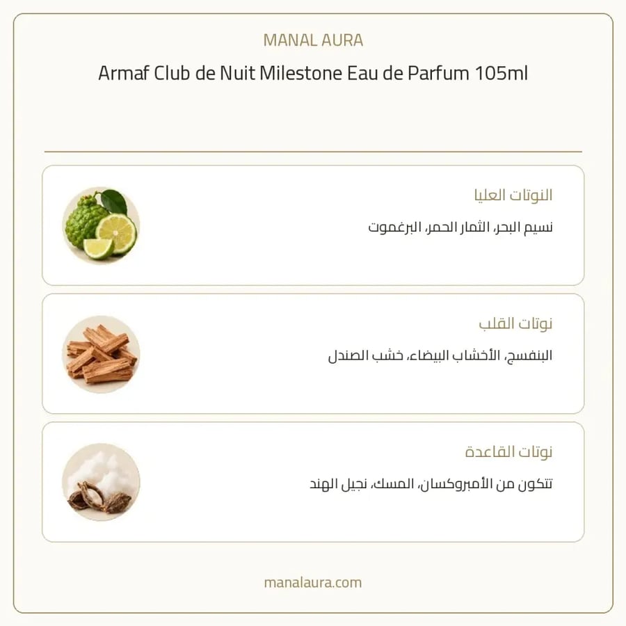 أرماف عطر كلوب دي نوي ميلستون أو دو بارفيوم - زهري خشبي - للرجال - 105 مل