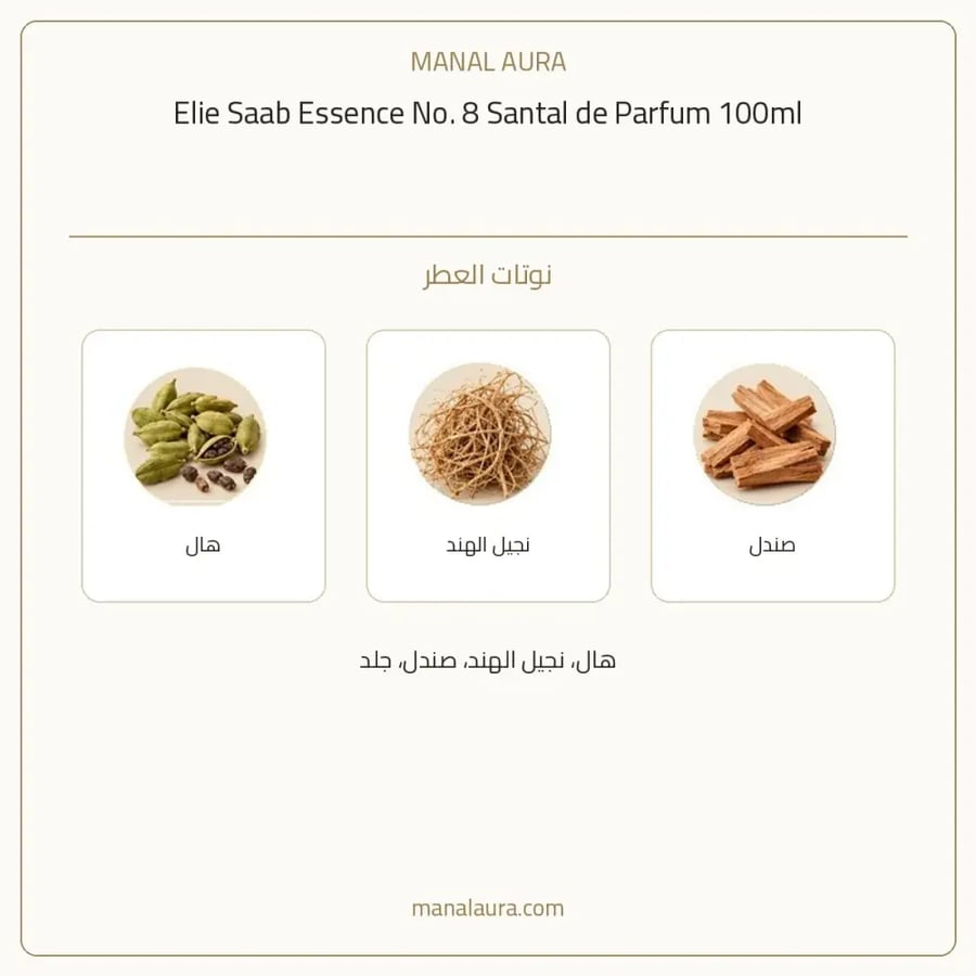 إيلي صعب عطر ايسنس نمبر 8 سانتال دو بارفيوم - خشبي - للجنسين - 100 مل