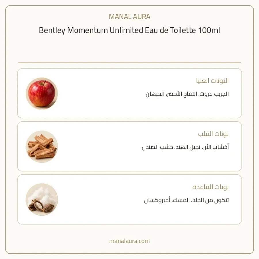 بنتلي عطر مومنتم انلميتيد أو دو تواليت - خشبي عطري - للرجال - 100 مل