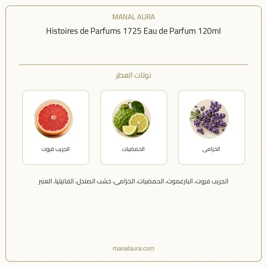 هيستوار دو بارفام عطر 1725 أو دو بارفيوم - حمضي حمضيات عنبر - للجنسين - 120 مل