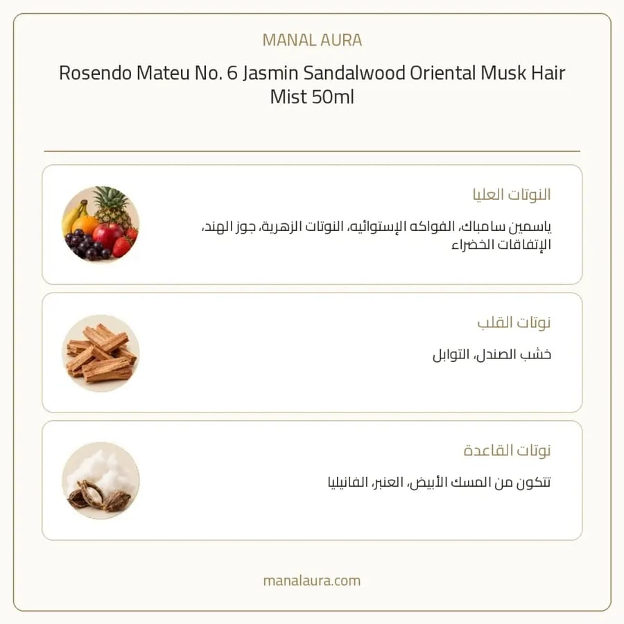 روزيندو ماتيو عطر شعر روسيندو ماتيو نمبر 6 معطر جسم - عنبر زهري - للجنسين - 50 مل