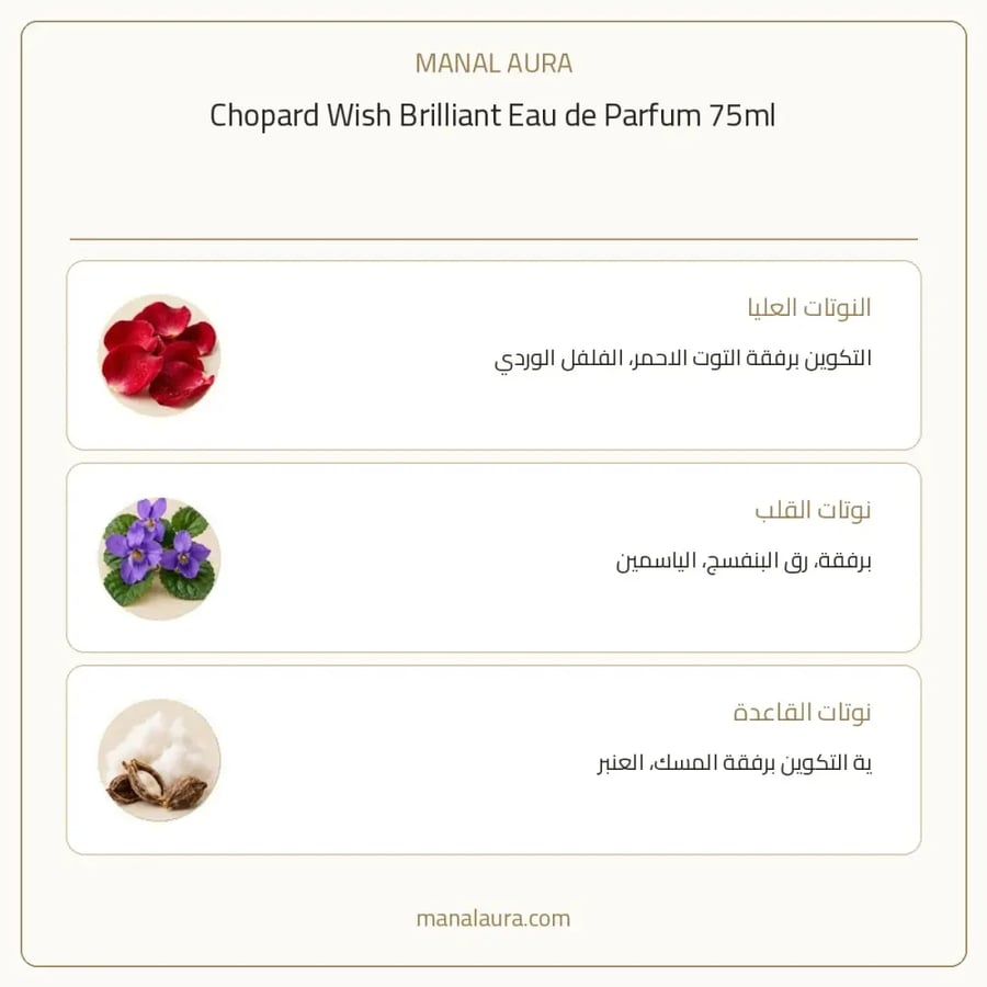 شوبارد عطر ويش برايلنت أو دو بارفيوم - شرقي زهري - للنساء - 75 مل