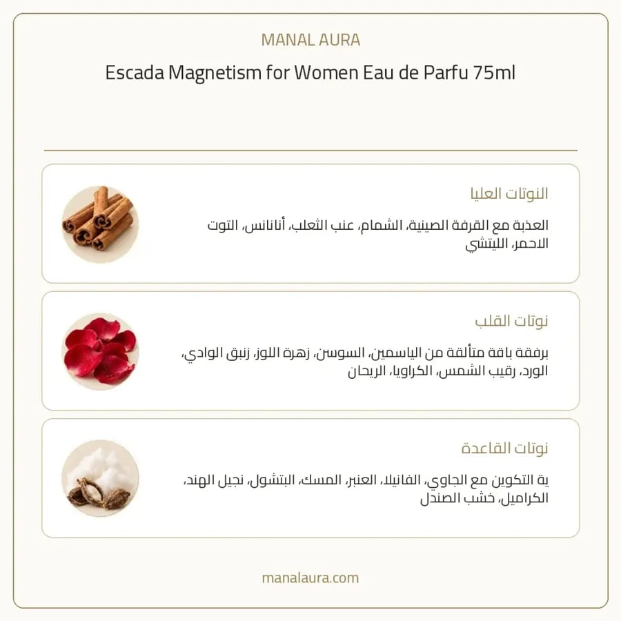 إسكادا عطر مغنيسيوم أو دو بارفيوم - شرقي عطري عنبر - للنساء - 75 مل