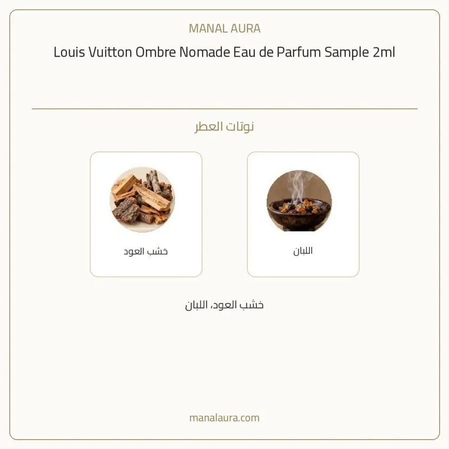 لويس فويتون عينة عطر لويس فيتون عنبر نوماد بارفيوم - عطري عنبر - للجنسين - 2 مل