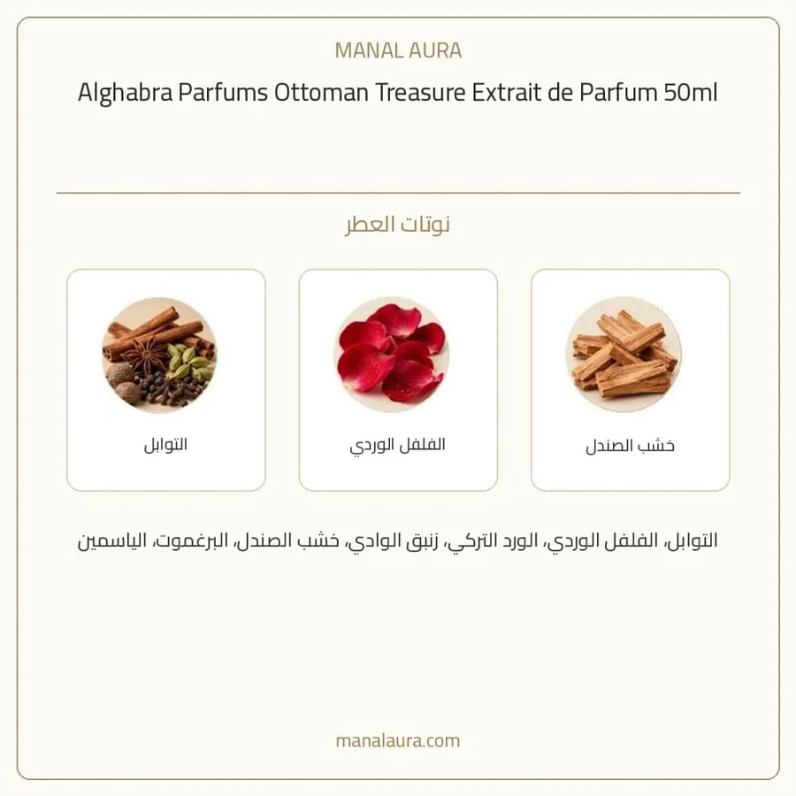 الغبرا للعطور عطر الكنز العثماني اكستريت دي إكستريت دو بارفيوم - شرقي زهري عطري - للجنسين - 50 مل