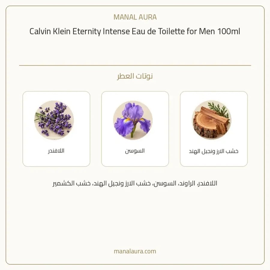 كالفن كلاين عطر اترنتي انتنس أو دو تواليت - زهري خشبي عطري - للرجال - 100 مل