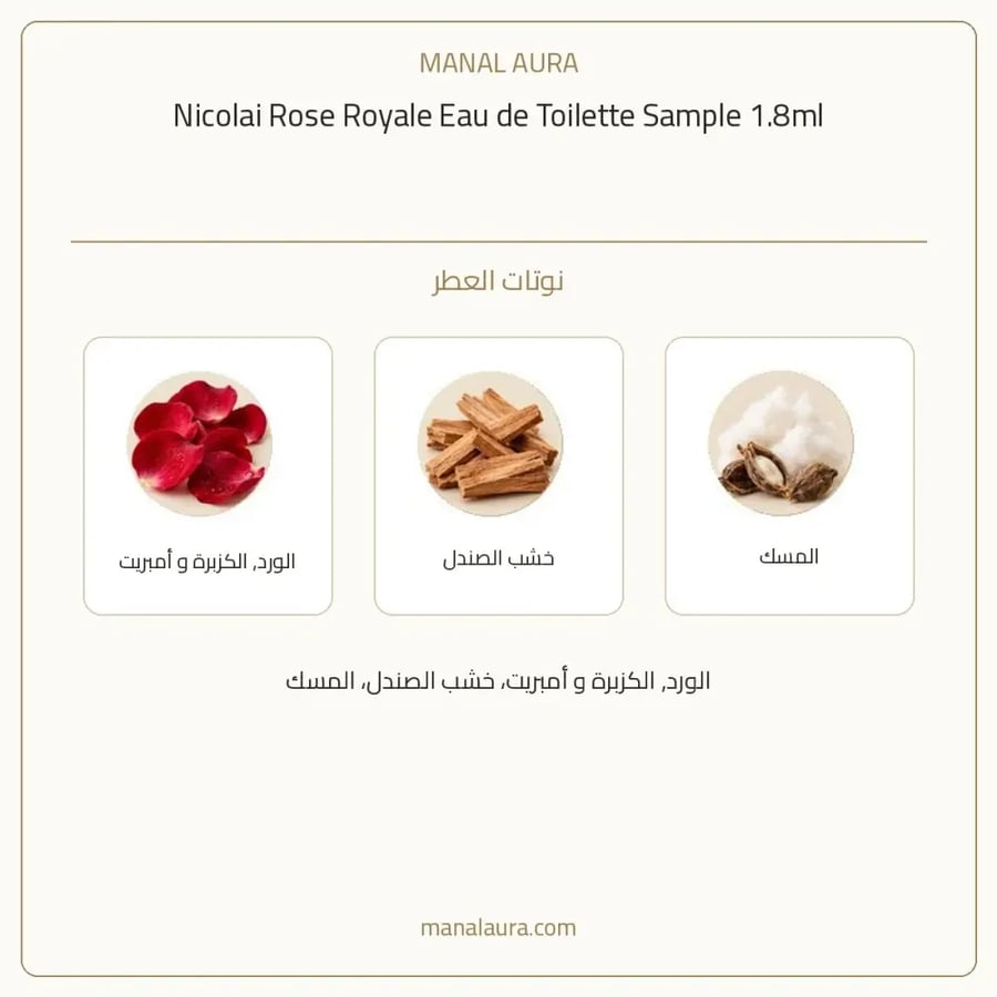 نيكولاي باريس عينة عطر نيكولاي روز رويال أو دو تواليت - زهري - للنساء - 1.8 مل