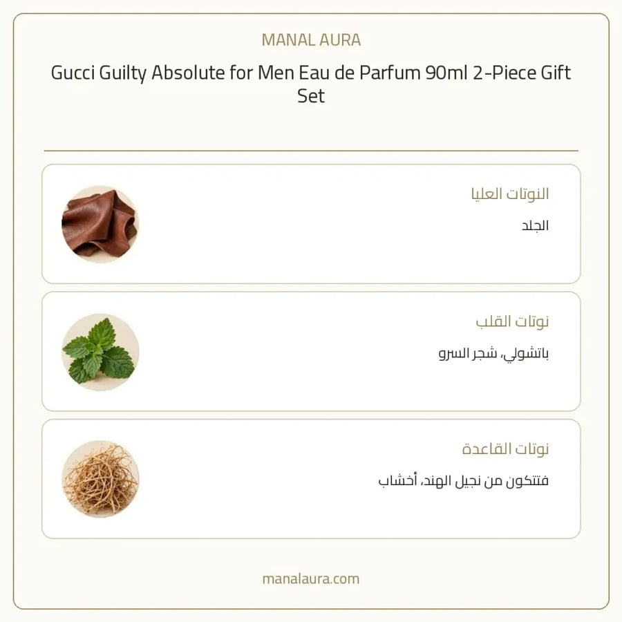 غوتشي عطر غليتي ابسولوت عطر أو دو بارفيوم - شرقي خشبي - للرجال - 90 مل + 50 مل