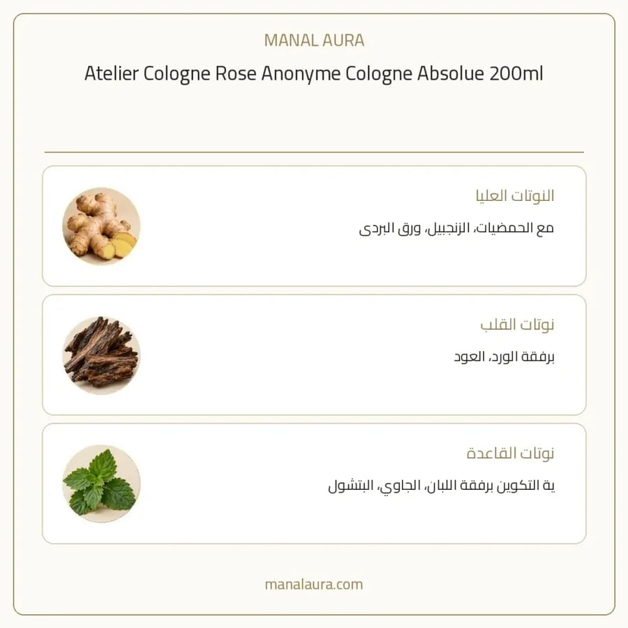 أتيليه كولون عطر روز انونيم اكسترايت بيور بارفيوم - شرقي زهري حمضي - للجنسين - 200 مل