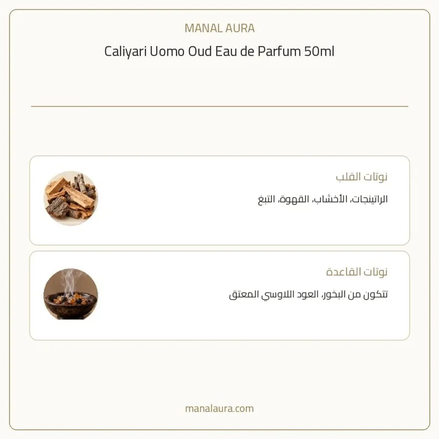 العطر البديل كالياري اومو عود أو دو بارفيوم - شرقي خشبي - للرجال - 50 مل
