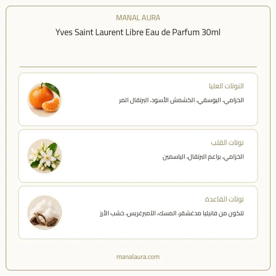 إيف سان لوران عطر ليبر أو دو بارفيوم - عنبر سرخسي - للنساء - 30 مل