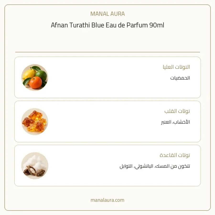 أفنان عطر تراثي بلو أو دو بارفيوم - عطري مائي - للرجال - 90 مل