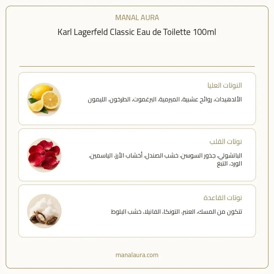 كارل لاغرفيلد عطر كلاسيك أو دو تواليت - شرقي خشبي - للرجال - 100 مل