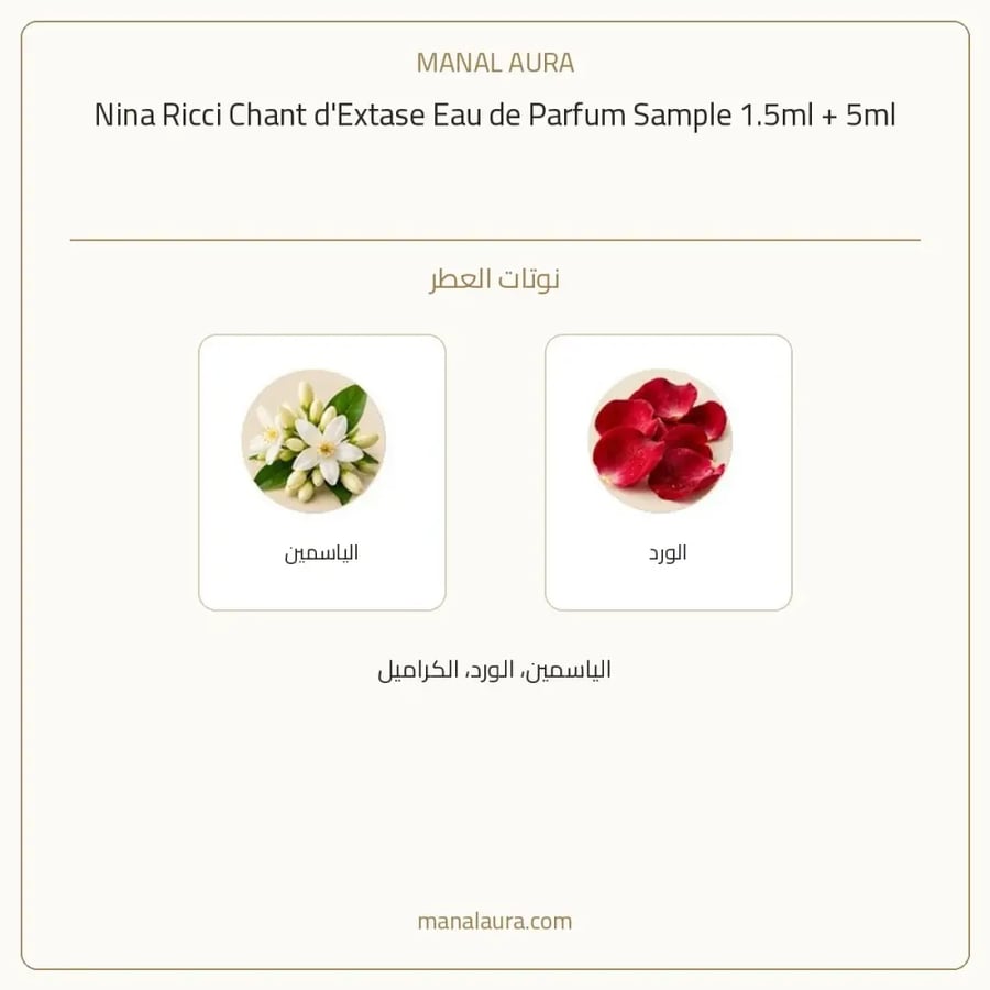 نينا ريتشي عينة عطر نينا ريتشي شانت دا اكستاس أو دو بارفيوم - زهري - للنساء - 1.5 مل + 5 مل