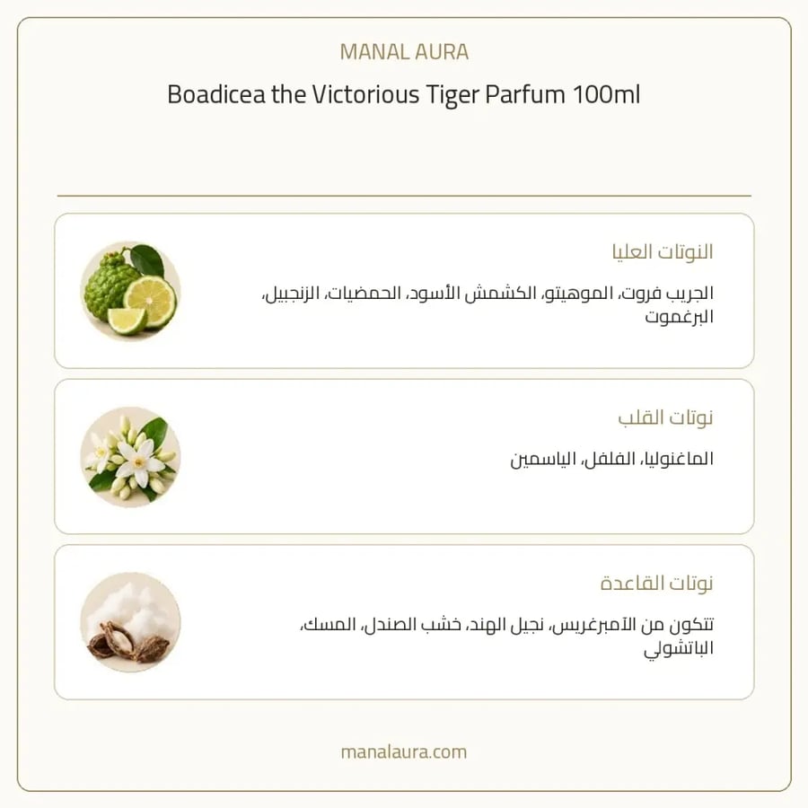 بوديسيا ذا فيكتوريوس عطر تايجر المنتصر بارفيوم - خشبي حمضي حمضيات - للجنسين - 100 مل