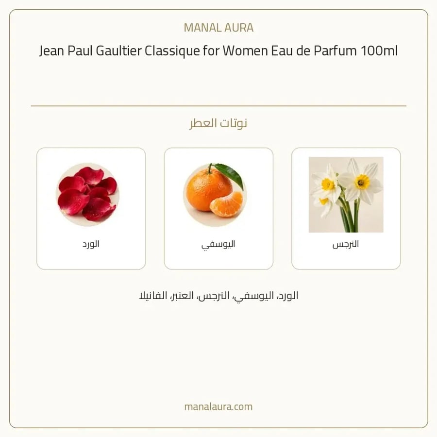 جان بول غوتييه عطر غولتير كلاسيك أو دو بارفيوم - شرقي زهري - للنساء - 100 مل