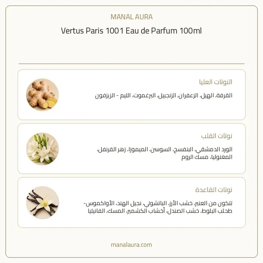 فيرتوس باريس عطر 1001 أو دو بارفيوم - خشبي - للجنسين - 100 مل
