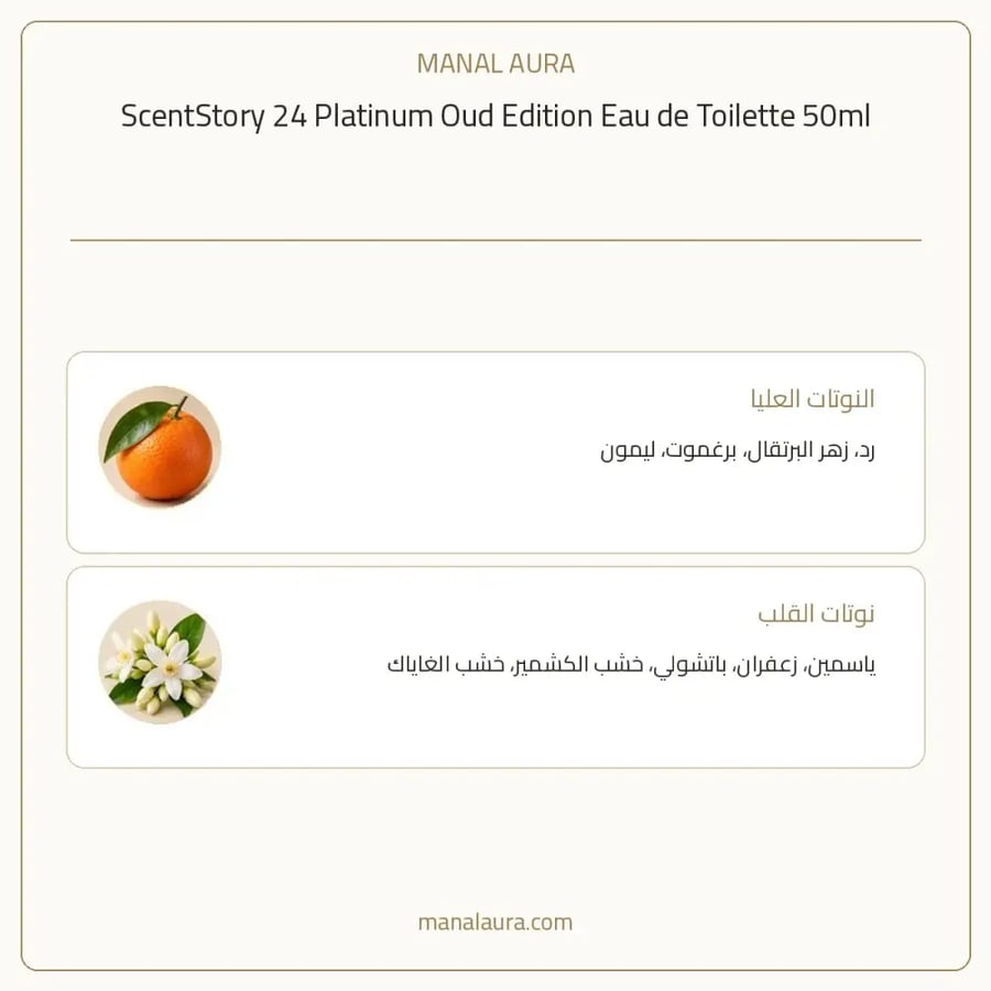سينت ستوري عطر بلاتينيوم عود اديشن أو دو تواليت - زهري خشبي - للرجال - 50 مل