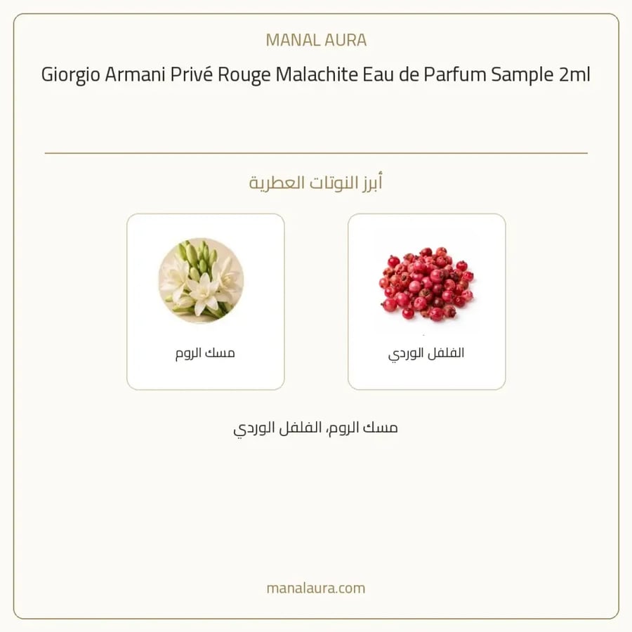 جورجيو أرماني عينة عطر جورجيو ارماني برايف روج ملاكيت بارفيوم - عطري - للرجال - 2 مل