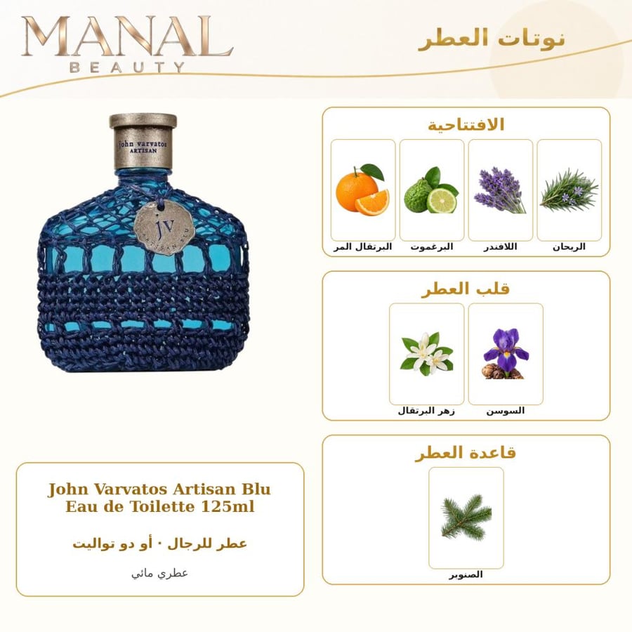 جون فارفاتوس عطر ارتيزان بلو أو دو تواليت - عطري - للرجال - 125 مل