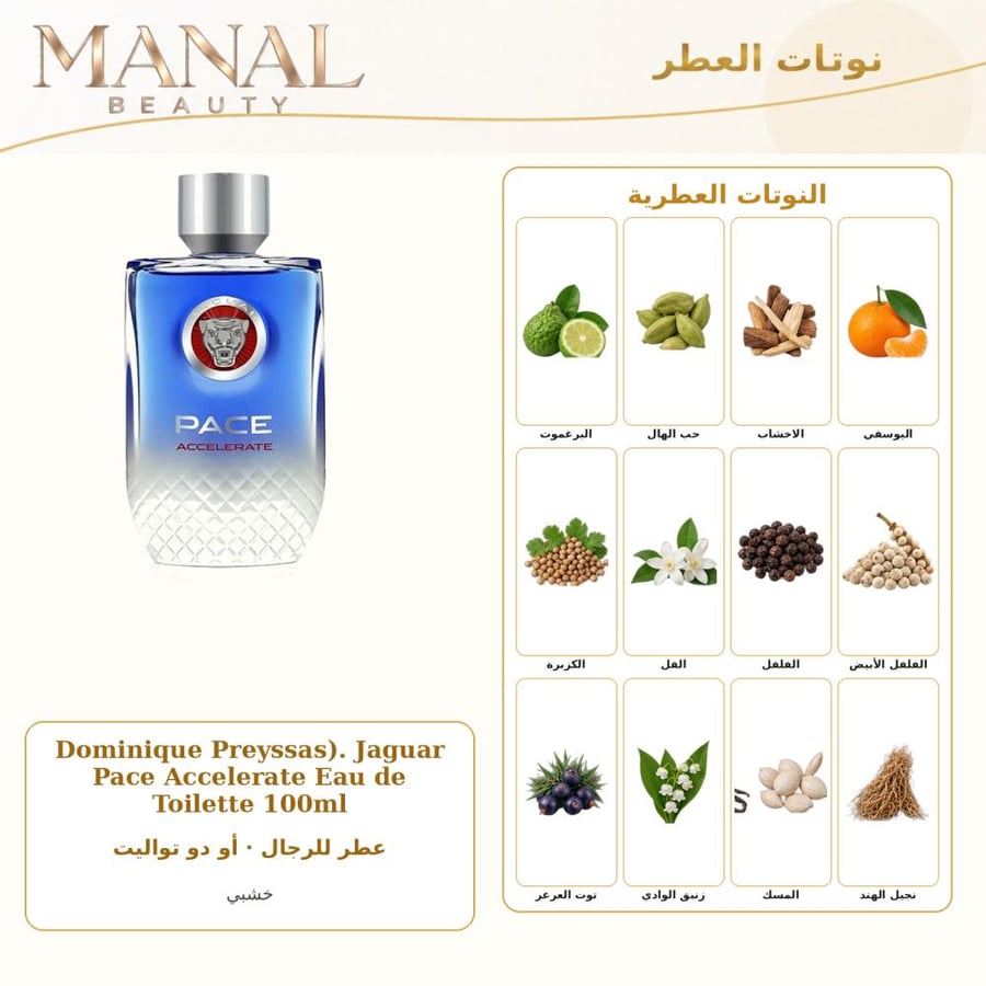 جاكوار عطر بيس اكسيلريت أو دو تواليت - خشبي - للرجال - 100 مل